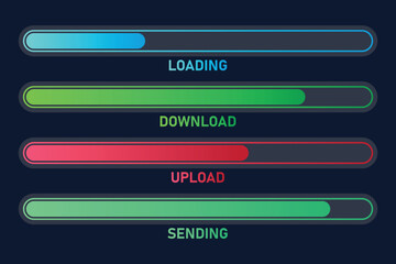 Poster - vector illustration colorful set of loading strips. collection of modern web elements