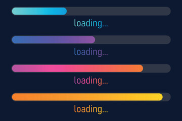 Poster - vector illustration colorful set of loading strips. collection of modern web elements