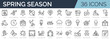© SkyLine - Set of 36 outline icons related to spring season. Linear icon collection. Editable stroke. Vector illustration
