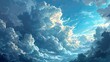 Beutyful Blue Sky White Cloud Panorama, Background Banner HD
