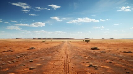 Poster - Aerial Shot of Desert Road Generative AI