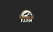 logo design of farm cow vector illustration flat design