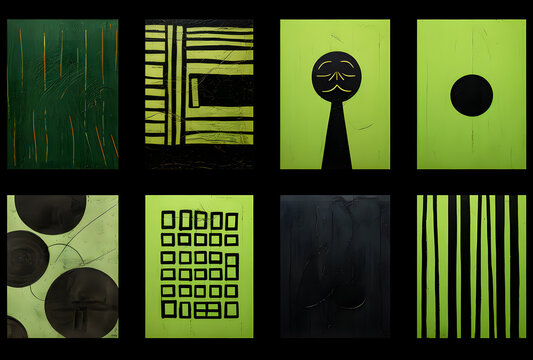 black history month doodle face on abstract background. Black, Yellow, Green and Red Vector illustration