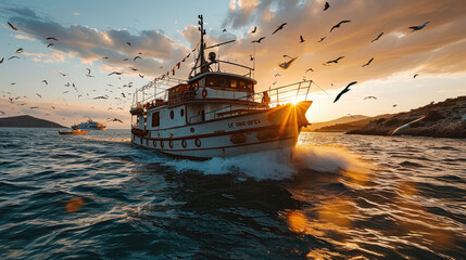 Sticker - Mediterranean Yacht - Seagull Flock