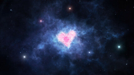 Wall Mural - cosmic heart nebula