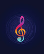 colorful treble clef music sign vector illustration