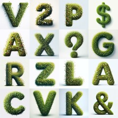 Grass style typography. AI generated illustration