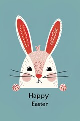 Wall Mural - minimalist style background in happy easter theme with text