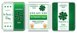 A set of St. Patrick's Day posters decorated with shamrocks. Invitation to a holiday, corporate event, beer festival. For every Irishman. Vector illustration.
