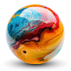 Glass marble ball, shiny sphere isolated.
