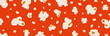 © Manon - Arrière-plan coloré et vif, fait de grains de pop corn - Papier-peint, motifs et thématique du Pop Corn - Fond rouge, illustration décorative vectorielle éditable pour une soirée cinéma et la fête