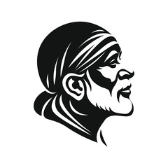 sai baba hindu god mascot silhouette vector design