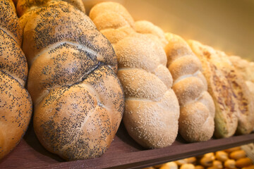 Poster - Breads on the shelf in the market or bakery