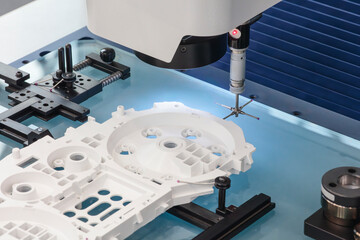 Poster - Quality control on milling CNC machine, coordinate measuring machine, Quality control machine