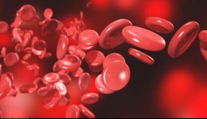 Wall Mural - red blood cells. beautiful scientific background. 3d rendering.