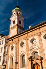 Church on a sunny summer day at Innsbruck, Tyrol, Austria