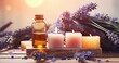 Integrating Organic Oils in Spa Rituals for Skin Care and Relaxation with Soothing Lavender. Generative AI