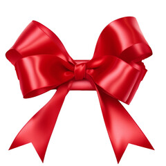Wall Mural - red ribbon and bow isolated against transparent background