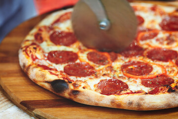 Poster - Cooking pizza in a pizzeria or restaurant
