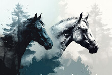 Design Paint Of Horses