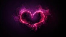  A Heart Shape Made Of Pink Smoke On A Black Background With A Black Background And A Red And Pink Smoke In The Shape Of A Heart On A Black Background.