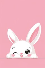 Sticker - cute minimalist pattern with bunny 