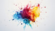 Vibrant hues dance freely in a playful display, a child's abstract creation splattered across a blank canvas