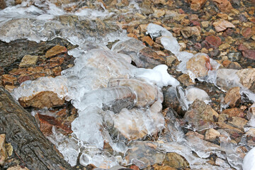 Poster - Ice by a river in winter