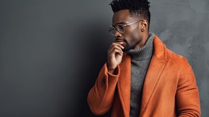 Sticker - Profile of stylish young african american man in eyeglass