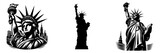 Fototapeta  - Statue of liberty set,  iconic symbol place in new york city usa, vector illustration.