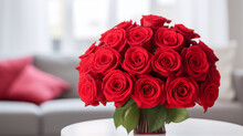 Bouquet Of Red Roses As Declaration Of Love
