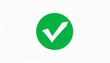 green circle with green tick flat ok sticker icon green check mark icon tick symbol in green color