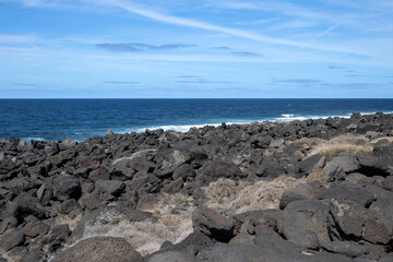 Volcanic rocks on the coast, Lanzarote, Spain