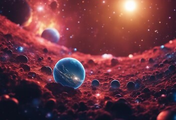 Wall Mural - abstract colorful cosmos background planets and galaxies sky and stars in universe
