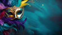Mardi Gras Carnival Mask Background With Copy Space For Text