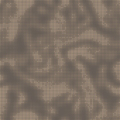 Wall Mural - Digital military camouflage. Seamless camo pattern. Halftone dots background. Skin of a chameleon or snake. Dark brown color. Abstract texture for print on fabric, textile or paper. Vector