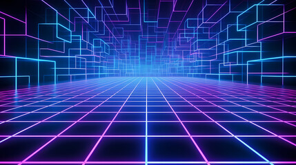Wall Mural - Technology abstract graphic poster web page PPT background, technology background