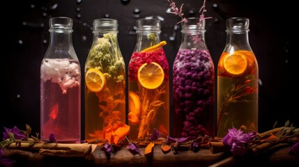 Wall Mural - Kombucha, beverage photography, 16:9