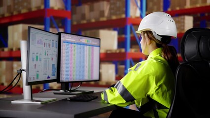 Aufkleber - Warehouse Inventory Management On Office Computer