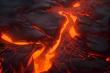 Wall Mural - burning magma fire