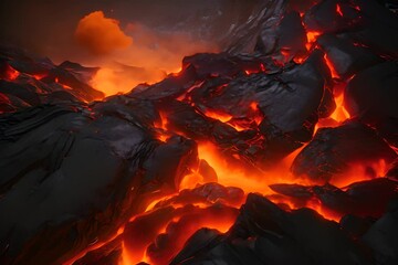 Wall Mural - fire in magma volcanic activity