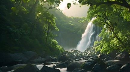 Canvas Print - waterfall in the forest