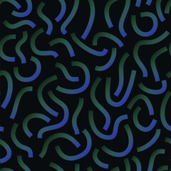 Sticker - Blue and green gradient curved lines isolated on white background. Transparent Bold Squiggles.