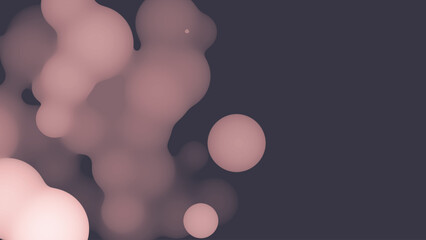 Aufkleber - Abstract 3d fluid metaball shape with pink balls. Synthwave liquid pastel organic droplets with gradient color.