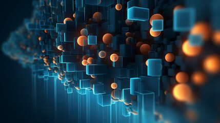 Fototapete - Technology abstract graphic poster web page PPT background, abstract background