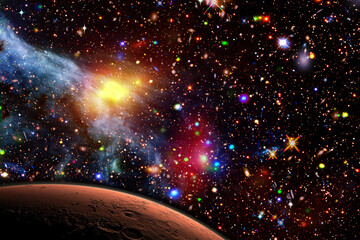 Wall Mural - mars and stars. the elements of this image furnished by nasa.