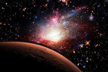 Wall Mural - mars and stars. the elements of this image furnished by nasa.