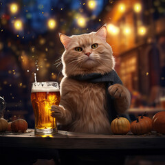 Wall Mural - Cats Drinking and Partying at the club, pub, bar, festival, party