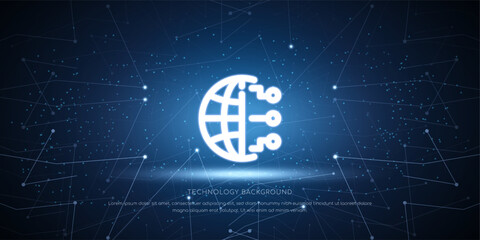 Wall Mural - Abstract digital background and a glow browser concept