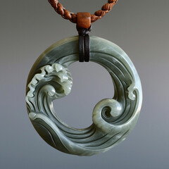 Wall Mural - Wave design carved in jade